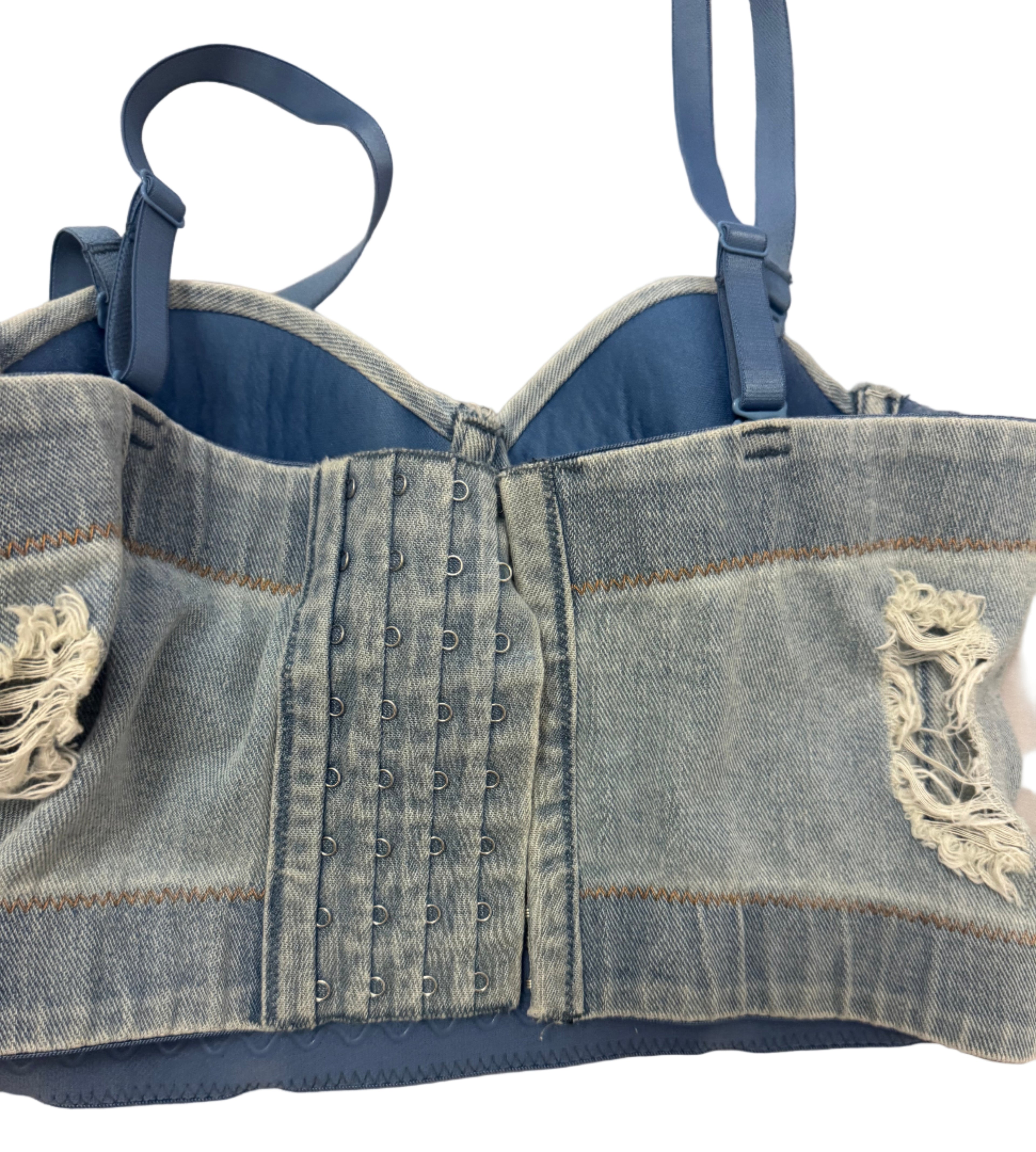 Denim Corset Crop Top