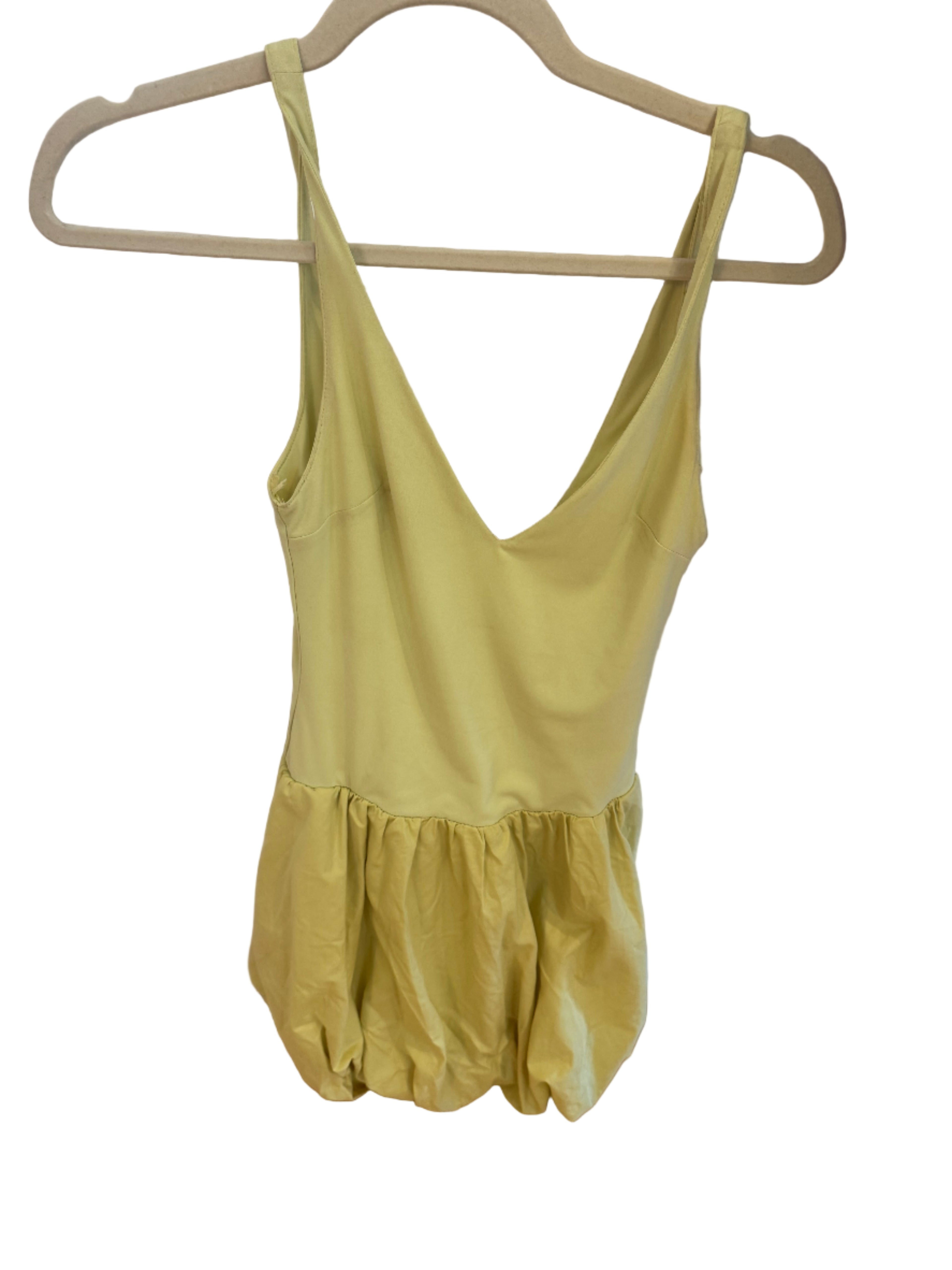 Yellow bubble mini dress