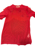 Short sleeve red mesh t-shirt